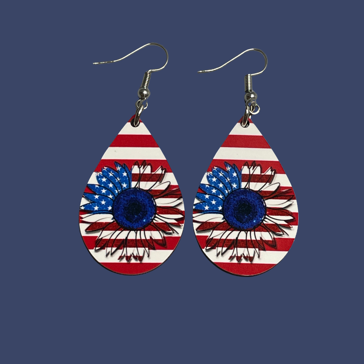 Sunflower Patriotic Earrings