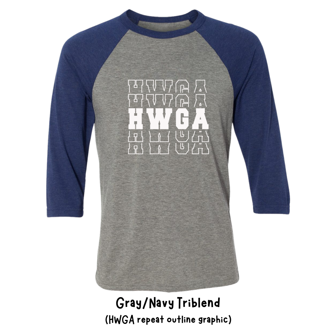 HWGA 3/4 Sleeve Baseball Shirt