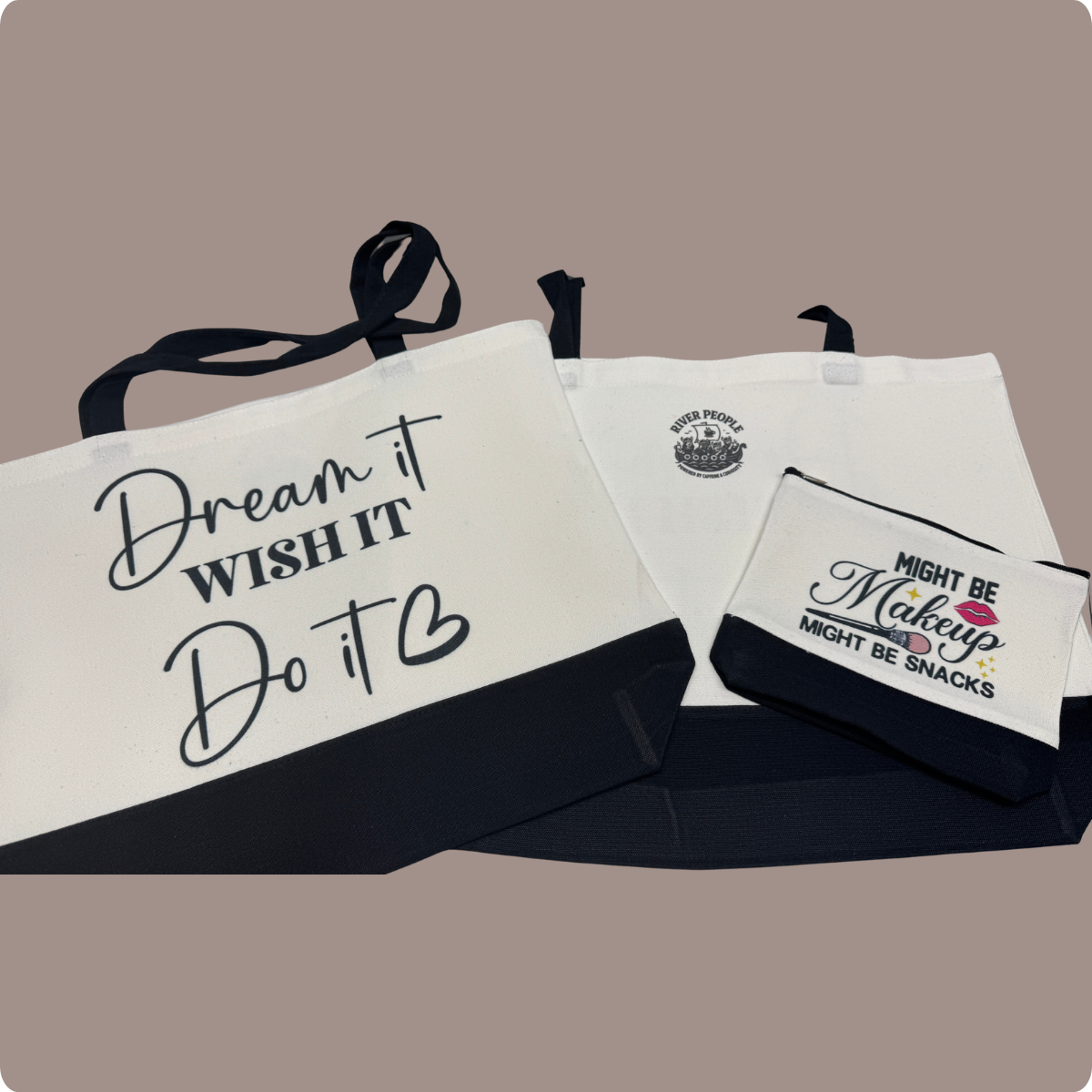 Canvas Tote and Makeup Bags