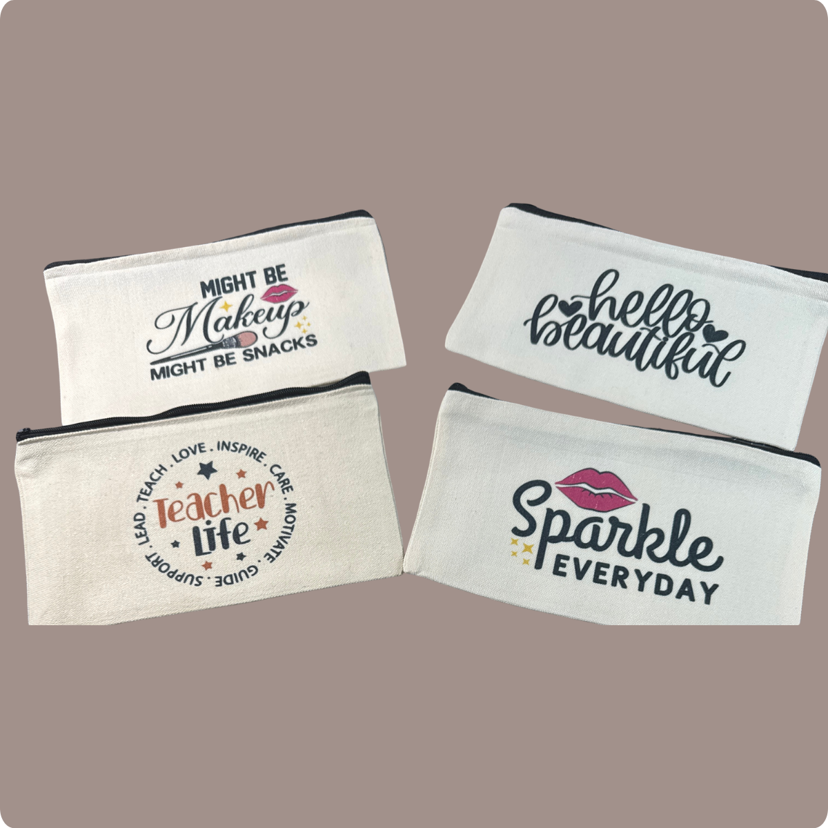 Canvas Tote and Makeup Bags